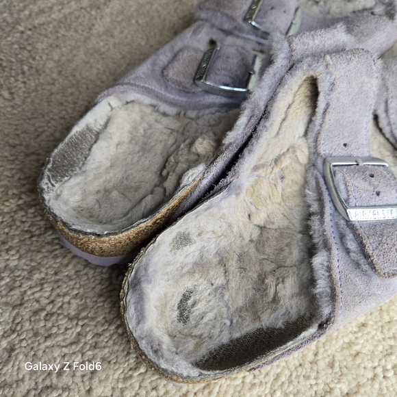 Birkenstock Arizona Big Buckle Shearling Teddy Purple Fog - Picture 8 of 12